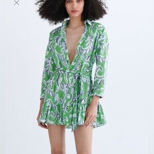 Zara Green shirt dress size L